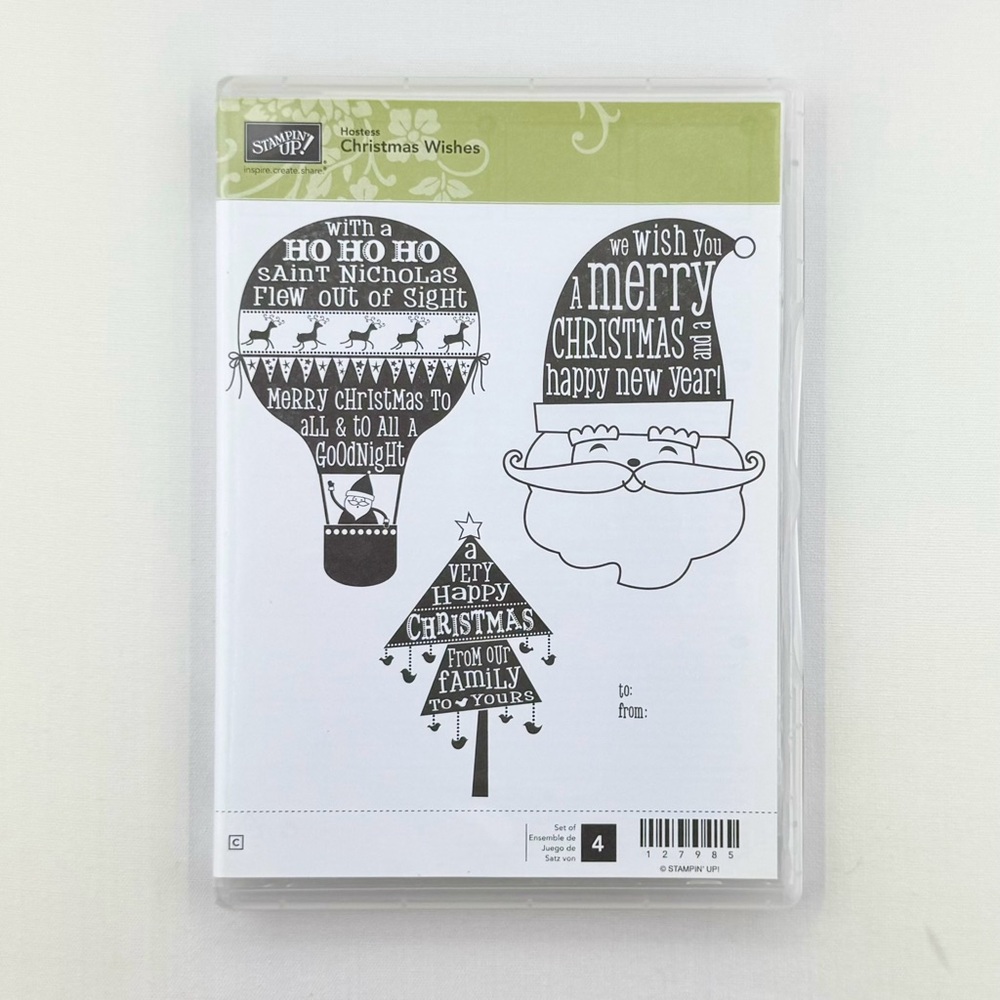 Stampin’ Up! Christmas Wishes Stamp Set, 4pc, New